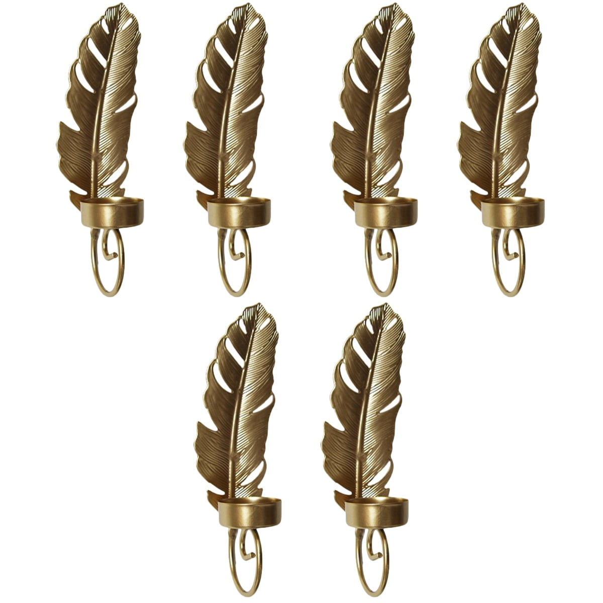 6 Pcs Wall Mounted Metal Candle Sconces Holders Leaf Design Iron Wall  Sconce Candle Holder - Walmart.com, image size:1200x1200