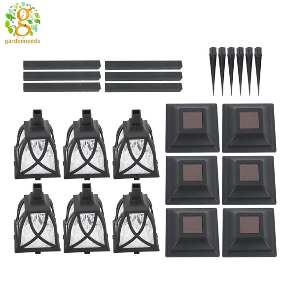 6 Pcs Warm White Solar Pathway Powered Landscape Lights For Walkway Outdoor Yard