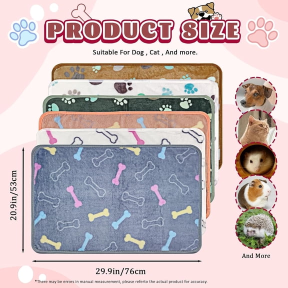 6 Pcs Washable Guinea Blankets - Reusable Pet Pee Pad with Waterproof Liner for Rabbit, Rat, Hamster, Ferret
