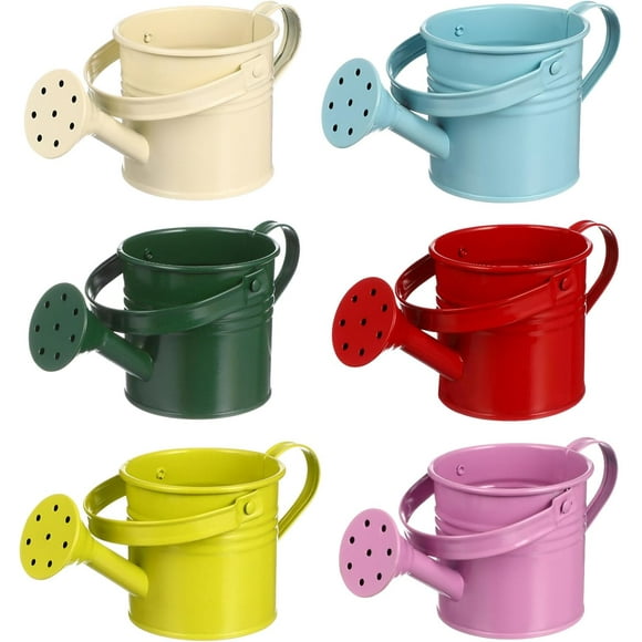 6 Pcs Watering Can Kids Small Watering Can, Metal Watering Can for Outdoor Plants, Children Iron Mini Watering Can for Garden Yarde Home Plants Flower