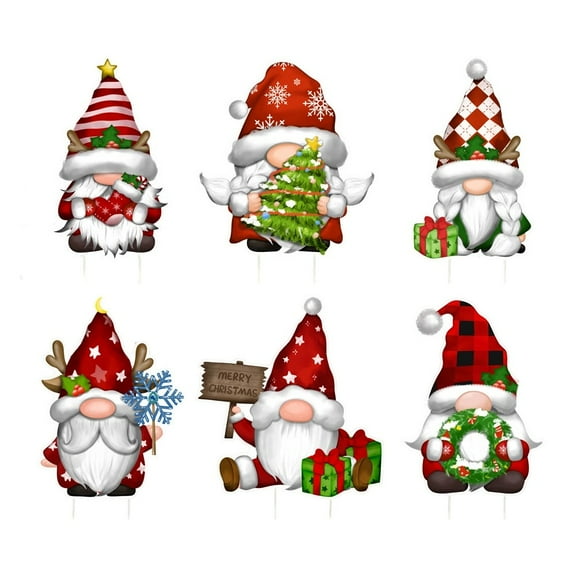 6 Pcs Waterproof Christmas Gnome Yard Signs For Festive Outdoor Decor