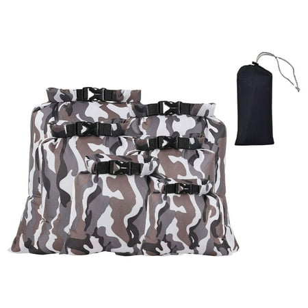 6 Pcs Waterproof Dry Bag, Smooth Surface Storage Pack 1.5L, 2.5L, , 3.5L, 5L, 8L Gray