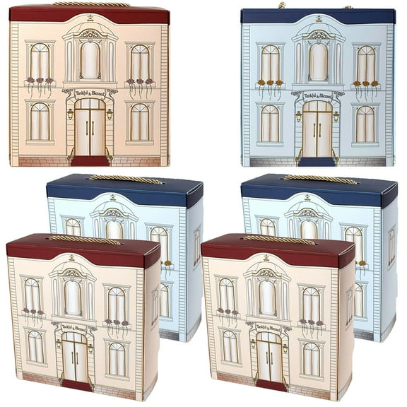 6 Pcs Wedding Candy Boxes Candy Storage Bag House Shaped Candy Bags Villa Gift Box Bride Baby 20.50X19.50X7.00CM