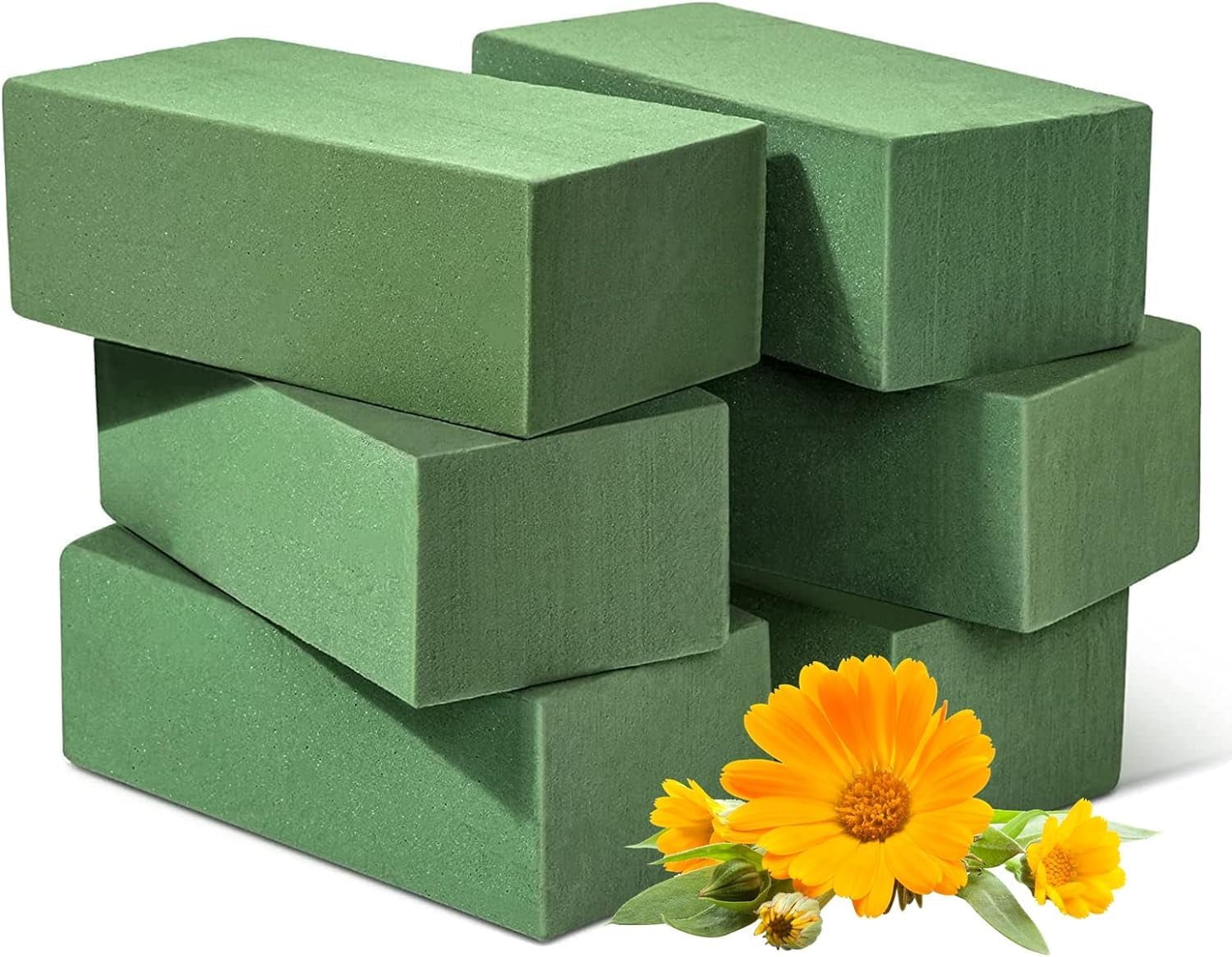 6 Pcs Wet Floral Foam Blocks Green Florist Foam Bricks,Flower