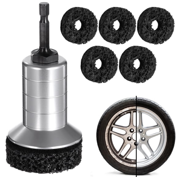 6 Pcs Wheel Hub Cleaner, Quick Rust Eraser With 5 Grinding Discs, 2-In-1 Fiber Abrasive Wheel For Brake Disc Polishing, Rust Protection