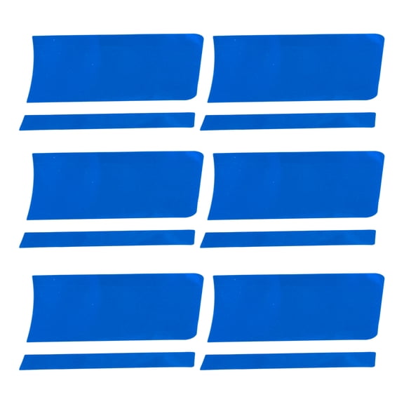 6 Pcs Wheel Rim Stickers Square Car Wheel Rim Tapes Decoration Stickers for 14"-22" Rim Blue PET