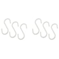 thumbnail image 1 of 6 Pcs White Plastic S Shaped Hanging Hooks Scarf Apparel Hangers, 1 of 2