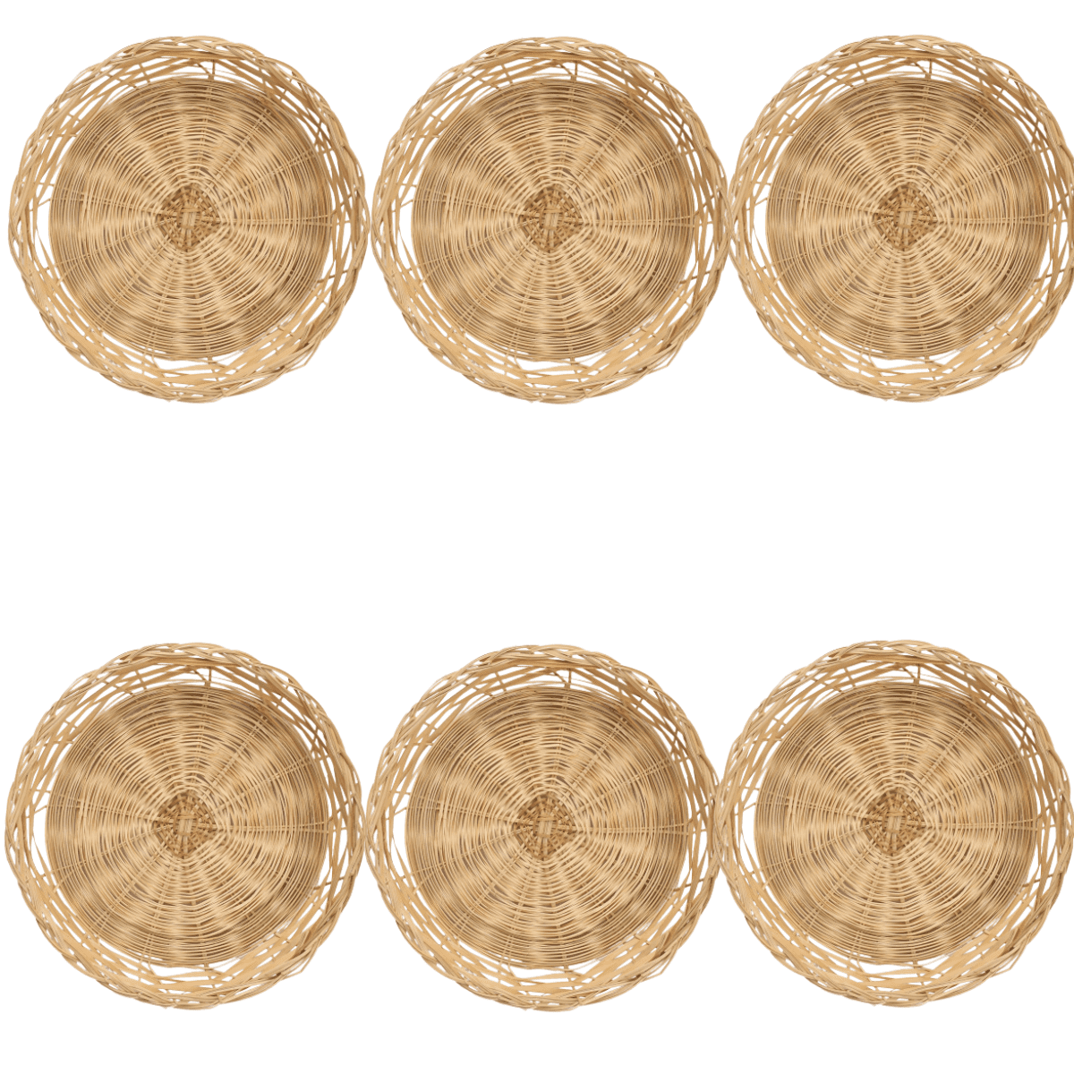 6 Pcs Wicker Paper Plate Holders, MODANU 9.84 inch Paper Plate Holders