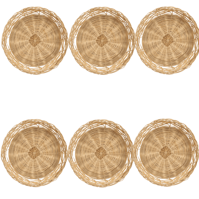 6 Pcs Wicker Paper Plate Holders, MODANU 9.84 inch Paper Plate Holders Wicker Heavy Duty, Wicker