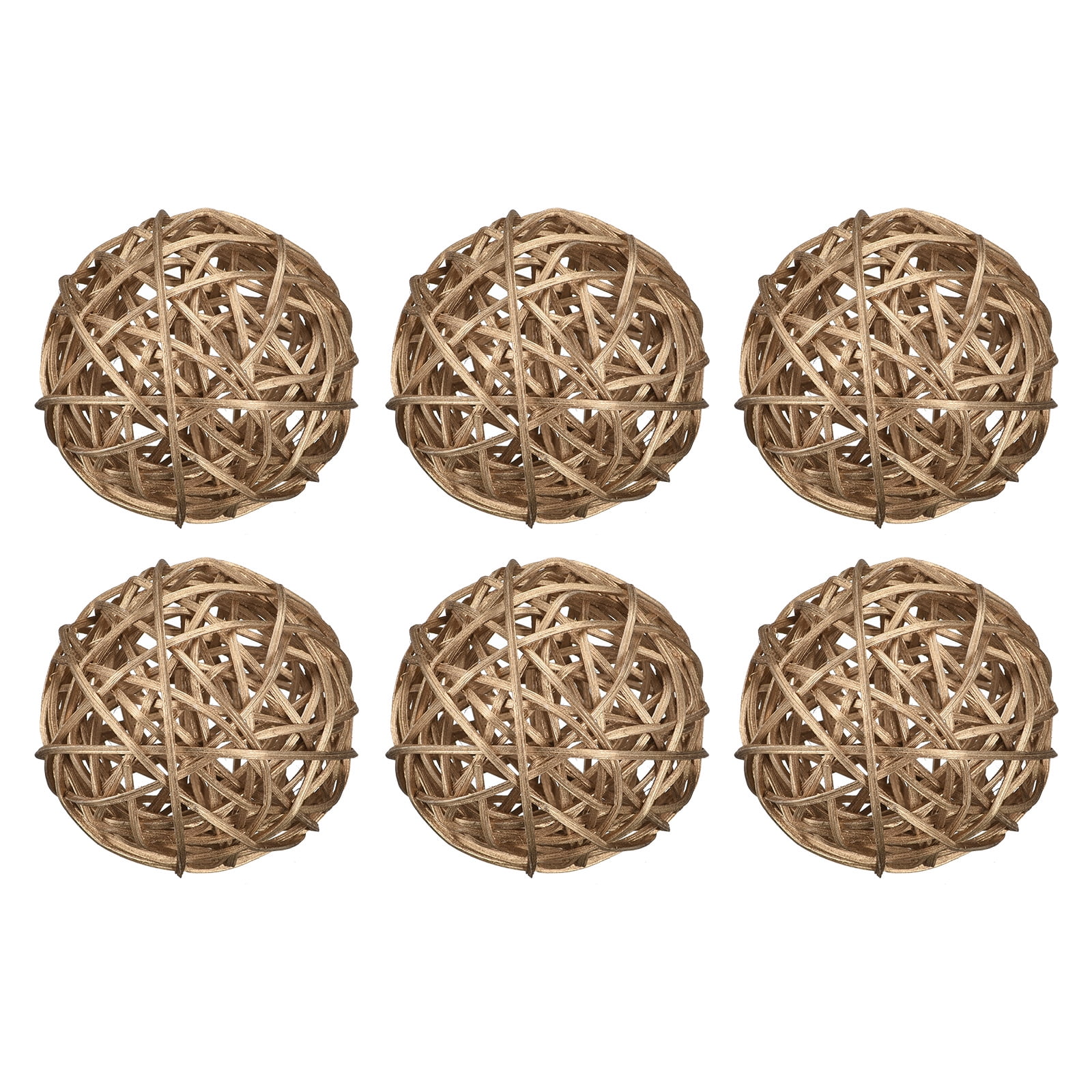 Uxcell 22 Pcs Wicker Rattan Balls, 1.6inch Wood Decorative Balls Vase Fillers For Centerpiece Bowl Orbs Fillers Tree Wedding Home Decor, Black