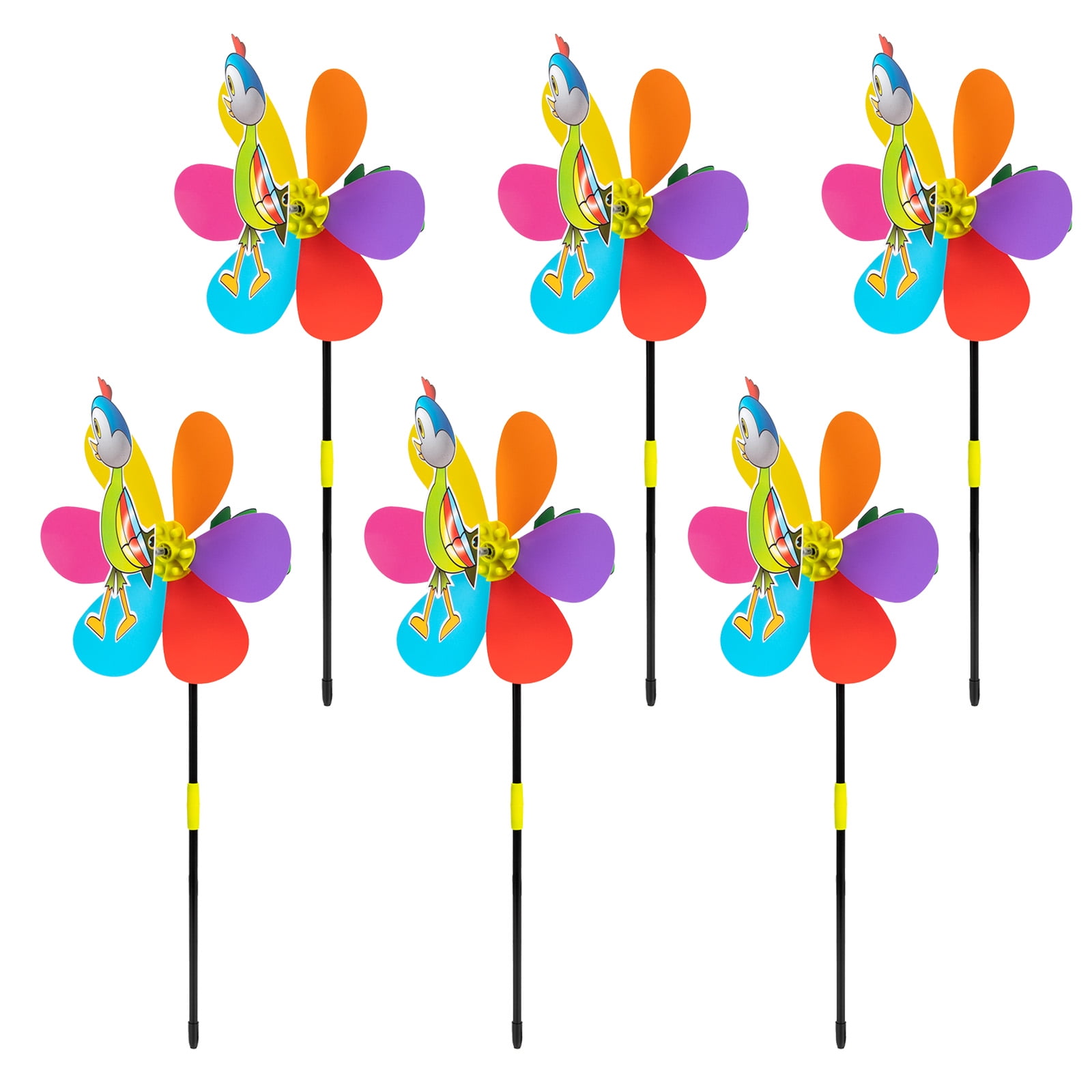 6 Pcs Windmill Childrens Toys Kids Plaything Decorative Pinwheel