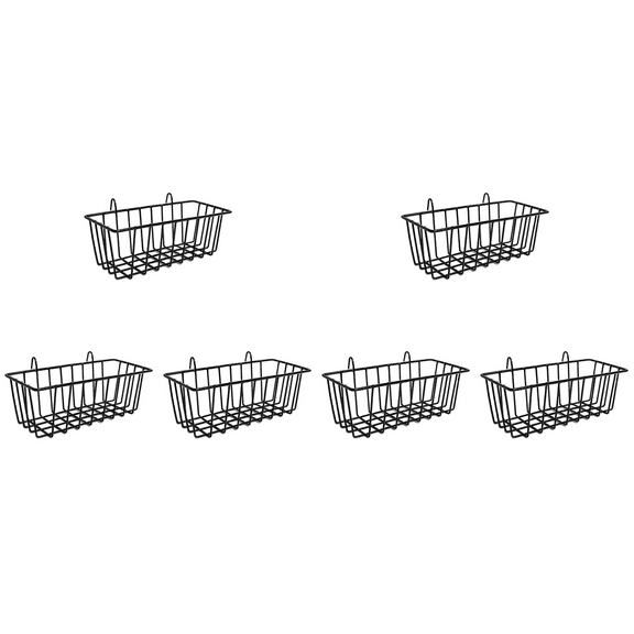 6 Pcs Wire Baskets,Wall Grid Panel Hanging Wire Basket,Wall Storage and Display Basket for Cabinet & Pantry Organization