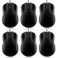 thumbnail image 1 of 6 Pcs Wired USB Computer Bulk 3 Button Corded Wired for Laptop Desktop Computer Mice for PC Office Home Supplies Operation Christmas Bulk(Black), 1 of 4