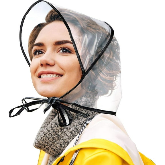 6 Pcs Women's Rain Bonnet with Visor Clear Waterproof Plastic Rain Bonnet Hat for Women Female