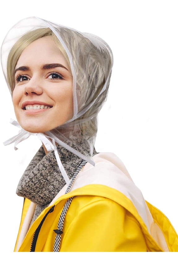6 Pcs Women's Rain Bonnet with Visor Clear Waterproof Plastic Rain Bonnet Hat for Women Female