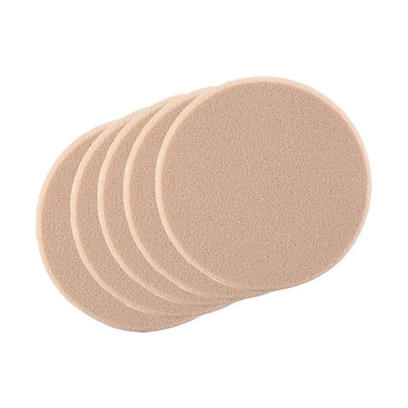6 Pcs Women's Round Soft Makeup Beauty Eye Face Foundation Blender Facial Smooth Powder Puff Cosmetics Blush Applicators Sponges Use for Dry and Wet-Beige