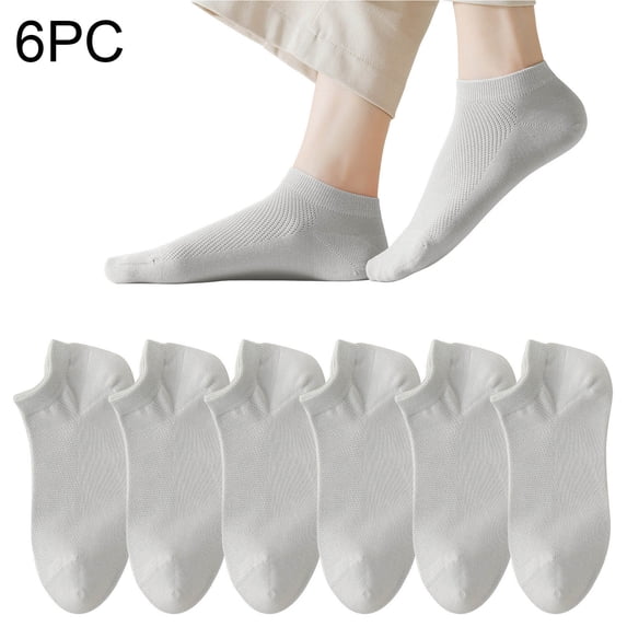 6 Pcs Women's Socks Casual Calf Socks Lightweight Breathable Casual Low Cut Solid Color Socks for Women Ankle Soft Moisture-wicking Socks Multi-pack Available