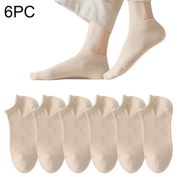 6 Pcs Women's Socks Casual Calf Socks Lightweight Breathable Casual Low Cut Solid Color Socks for Women Ankle Soft Moisture-wicking Socks Multi-pack Available