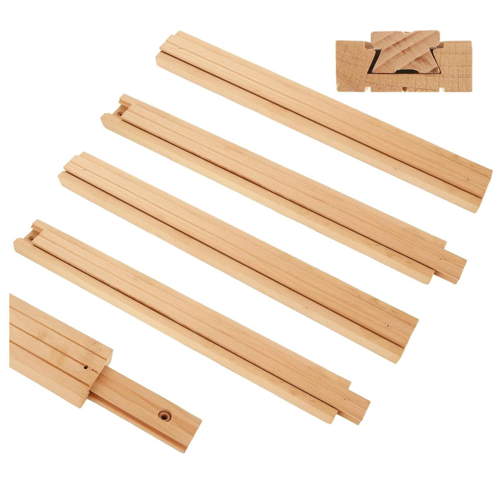 Drawer With Undermount Rails 6 Pcs Wood Drawer Slides, 17 inch Wooden Drawer Slides, Wooden ...
