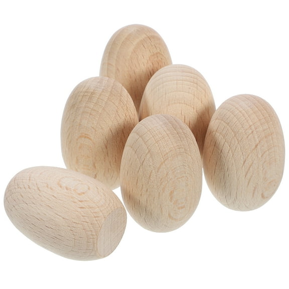 TABLZONE 6-Pack Unfinished Wooden Eggs for Easter Crafts, Kids Art Projects, Party Decorations, and Home & Holiday Decor