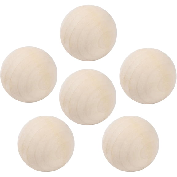 6 Pcs Wooden Round Ball 60mm/2.36 inch Crafts Round Wooden Ball Natural Wooden Balls Unfinished Wooden Ball for DIY Projects Painting Wooden Crafts Home Decorations 6pcs