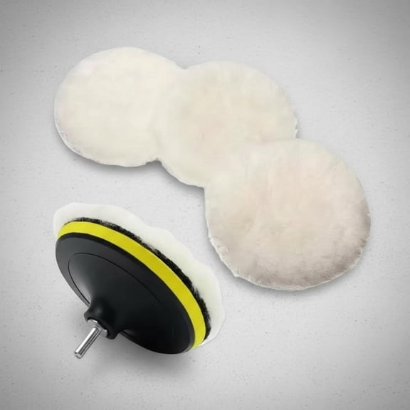 6 Pcs Wool Polishing Buffing Pad Polishing Buffing Wheel for Drill Buffer Attachment with M14 Drill Adapter