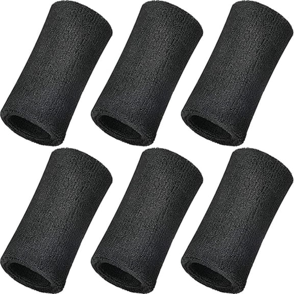 6 Pcs Wrist Sweat Bands for Men Women, 6 inch Elastic Athletic Long Sweatband Wrist Absorbent for Basketball Tennis Running Outdoor Activity