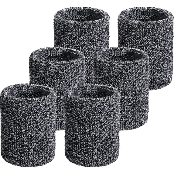 6 Pcs Wrist Sweatbands Sports Wristbands for Competitions Absorbent Sweatbands for Basketball Tennis Football Running Working