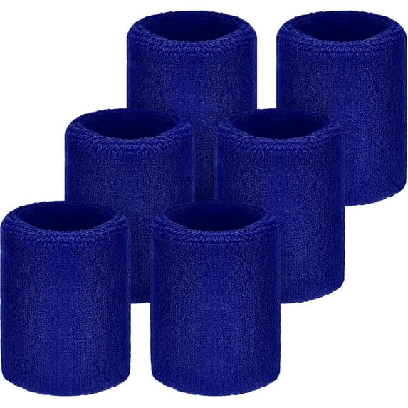 6 Pcs Wrist Sweatbands Sports Wristbands for Competitions Absorbent Sweatbands for Basketball Tennis Football Running Working