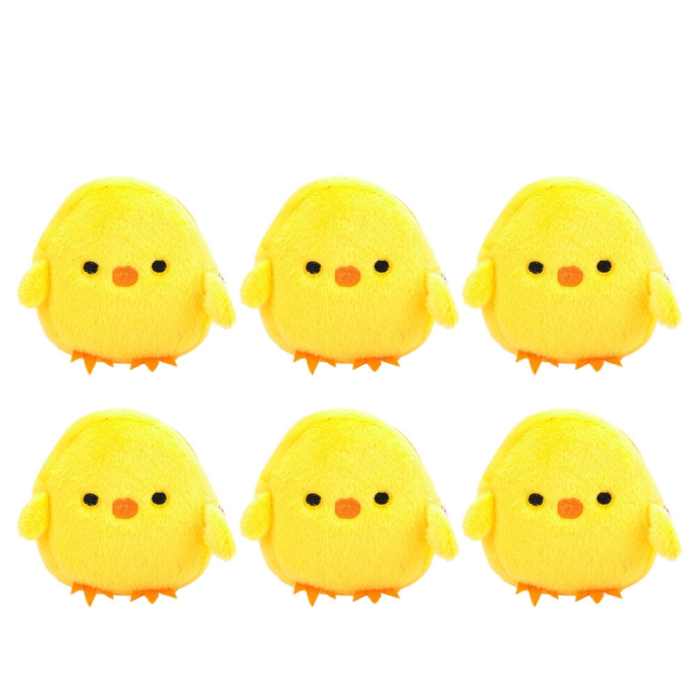 6 Pcs Yellow Chicken Coin Purse Animal-shaped Bag Cartoon Plush Mini ...