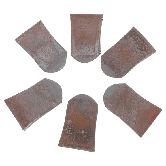 6 Pcs Yellow Sandalwood Parts Ax Handle Wedge 6.50X4.00X0.90CM Black