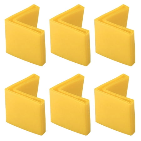 6Pcs Yellow Soft Angle Iron Foot L Shaped Edge Leg Cover 25mm x 25mm