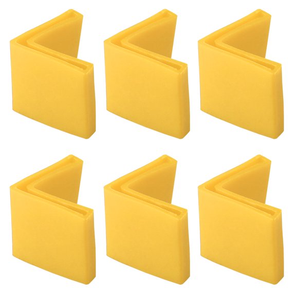 6Pcs Yellow Soft Angle Iron Foot L Shaped Edge Leg Cover 25mm x 25mm
