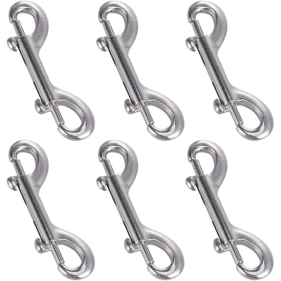 6 Pcs Zinc Alloy Double Metal Clips,Happon Double Ended Bolt Snaps Hooks,Heavy Duty Trigger Snap for Dogs Leashes/Water Bucket/Horse Feed/Hammocks