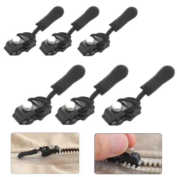 Liyquint Universal Zipper Repair Kit, 6 pcs Replacement Heads for Clothing and Bags