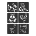 thumbnail image 1 of 6 Pcs Series Stencils for Painting Hollow Out Zoos Theme Stencils Scrapbook Journal Stencils Drawing Stencils, 1 of 8