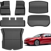 Aegis 6-Piece All-Weather TPE Floor Mats for 2025-2026 Tesla Model Y Juniper 5-Seater, with Frunk & Trunk Mat, Black