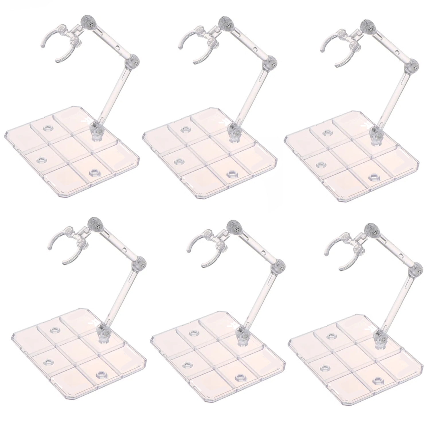 6 Pcs of HG144 Clear Action Figure Display Holder Base Doll Model Support Stand Gundam