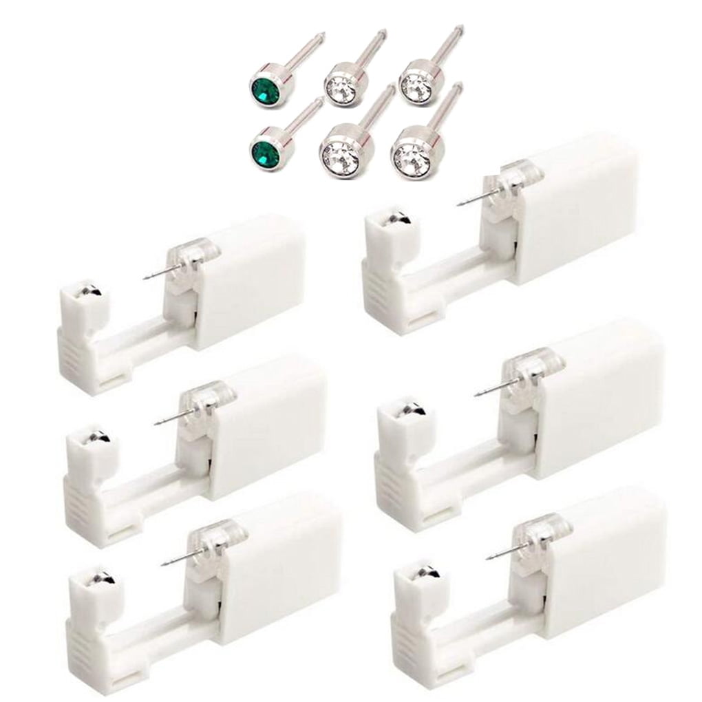 6 Pcs/set Disposable Ear Stud Piercing Tool Self Ear Hole Piercer