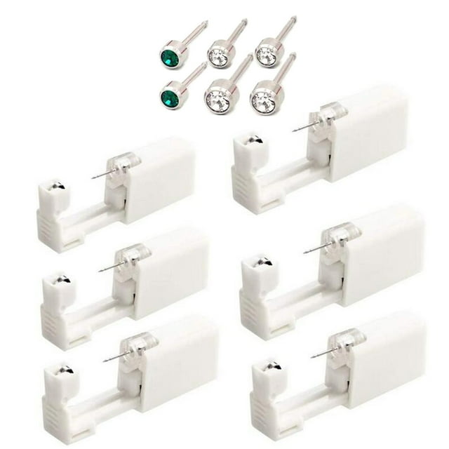 6 Pcs/set Disposable Ear Stud Piercing Tool Self Ear Hole Piercer