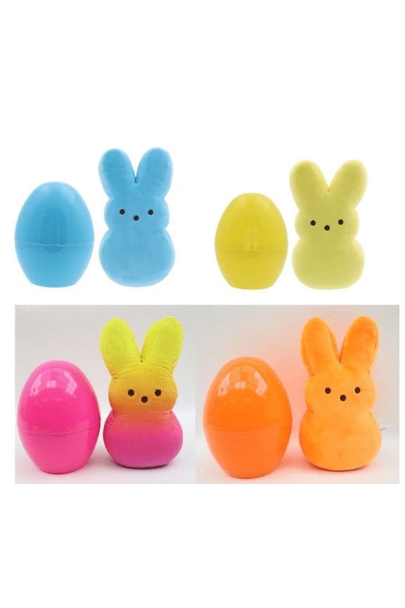 6" Peep Surprise Egg, Peep-Easter Eggs with Peep Plush Bunny Toys Animals Keychain Decoration Stuffed Toy Great for Kids Boys Girls Toddler Easter Basket Stuffers Egg Fillers