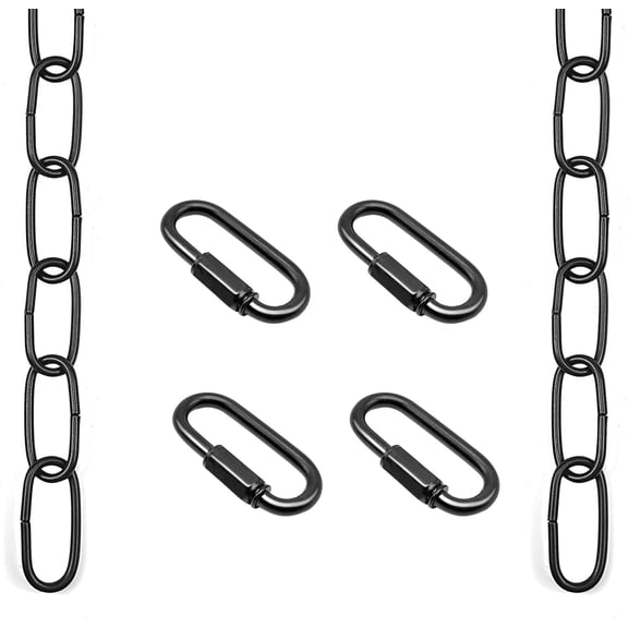 6 Pendant Light Fixture Chain, Lighting Chain Extension with Connection Locks, Lighting Chain for Chandelier, , Fruit Basket (Black)