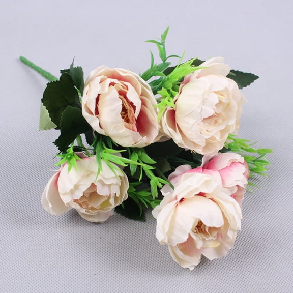 6 Peonies Simulation Flowers, Home And Living Room Artificial Flower Decorations, Dining Table Dried Flower Bouquet Decoration