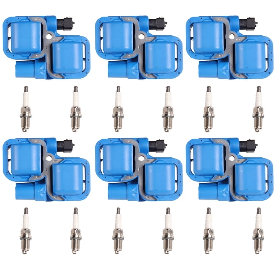 6 Performance Ignition Coils and 12 Spark Plugs Compatible with Mercedes-Benz SLK320 SLK32 AMG Replacement for UF359