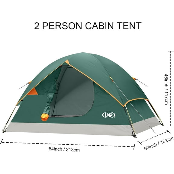 UNP 6 Person 4 Season Dome Tent - Easy to Set Up for Camping & Hiking, Lightweight & Portable, Green