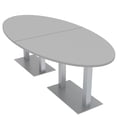 thumbnail image 1 of 6 Person 8X4 Oval Conference Table with Metal Bases And Power Modules, 1 of 5