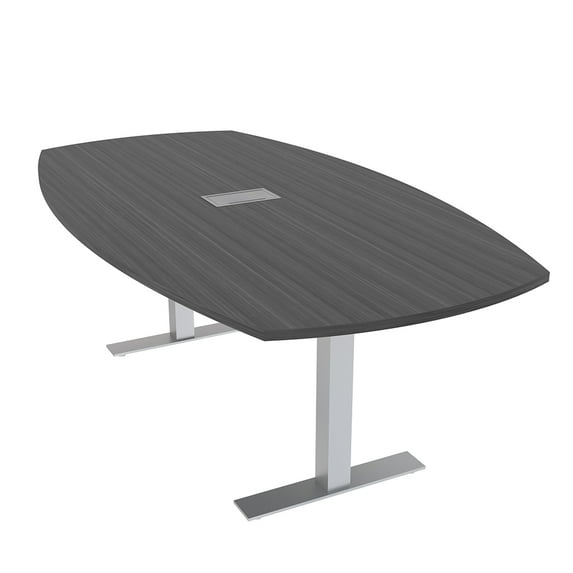 6 Person Arc Boat Conference Table Metal T-Bases Electrical Module 6X4