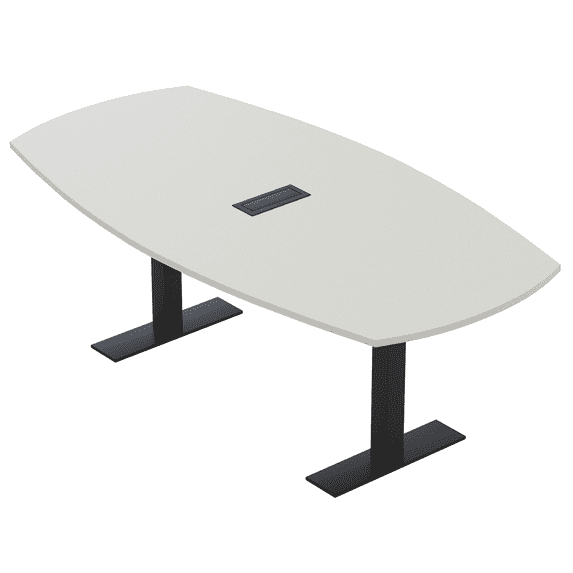 6 Person Arc Boat Conference Table Metal T-Bases Electrical Module 6X4