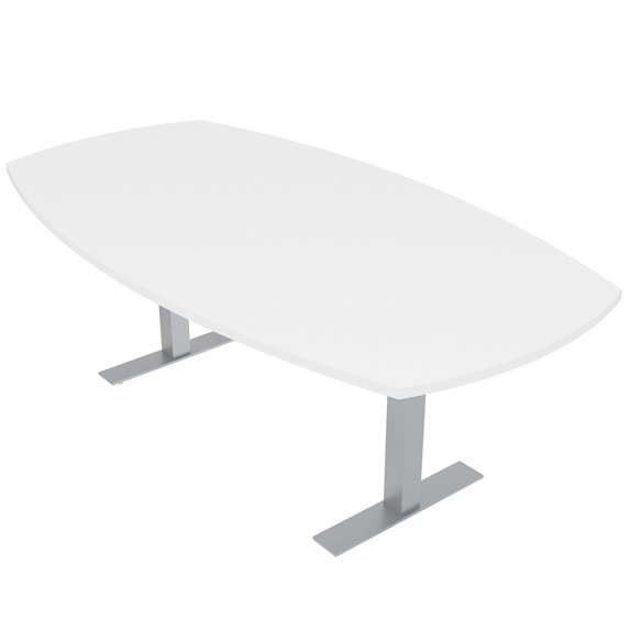 6 Person Arc Boat Conference Table Metal T-Bases Electrical Module 6X4