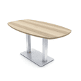 thumbnail image 1 of 6 Person Arc Boat Conference Table Square Metal Base Data And Electric, 1 of 5
